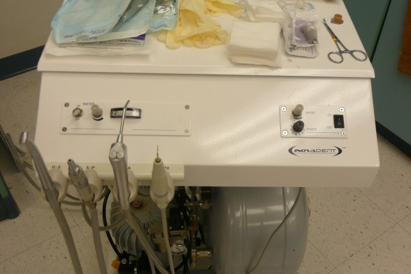 Our dental cart for in house dental cleanings.