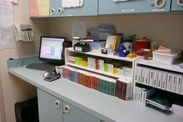 The pharmacy working area.